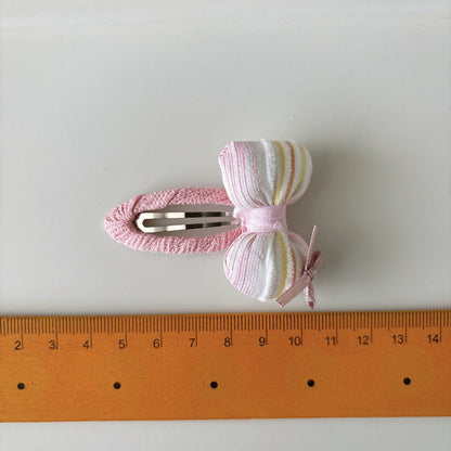 MyKids-USA® Collection of 2 Color Patchwork Striped Hair Clips