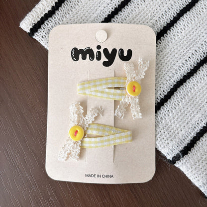 MyKids-USA® Collection of 2 Lace Flowers Hair Accessories
