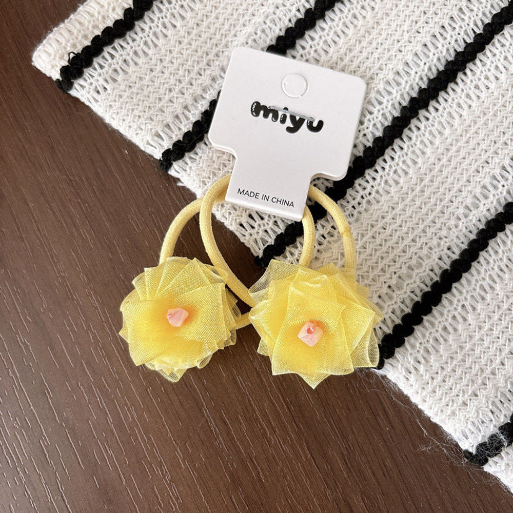 MyKids-USA® Collection of 2 Lace Flowers Hair Accessories