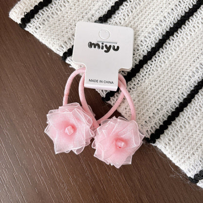 MyKids-USA® Collection of 2 Lace Flowers Hair Accessories
