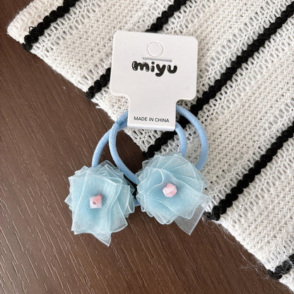 MyKids-USA® Collection of 2 Lace Flowers Hair Accessories