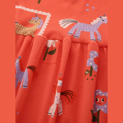 MyKids-USA® Baby Kids Girls Short Sleeves Flowers and Cartoon Pattern Dress
