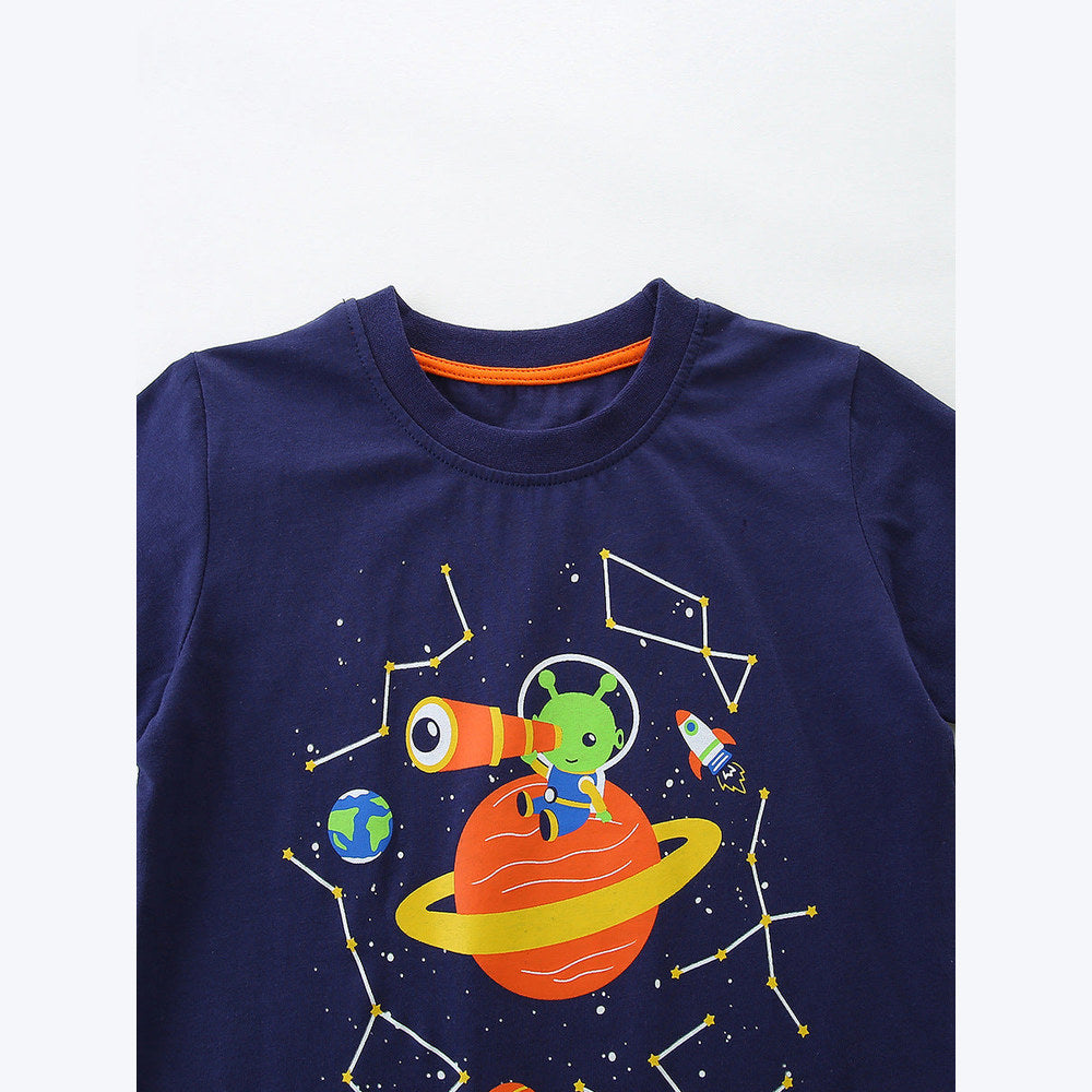 MyKids-USA® Baby Kids Letter and Cartoon Pattern T-shirt Clothing Set for Boys