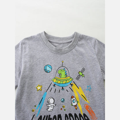 MyKids-USA® Baby Kids Letter and Cartoon Pattern T-shirt Clothing Set for Boys