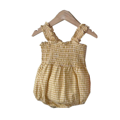 MyKids-USA® Baby Girls Sleeveless Plaid Pattern Bodysuit