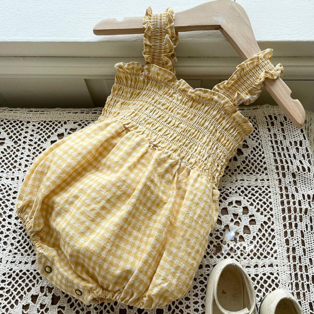 MyKids-USA® Baby Girls Sleeveless Plaid Pattern Bodysuit