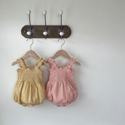 MyKids-USA® Baby Girls Sleeveless Plaid Pattern Bodysuit