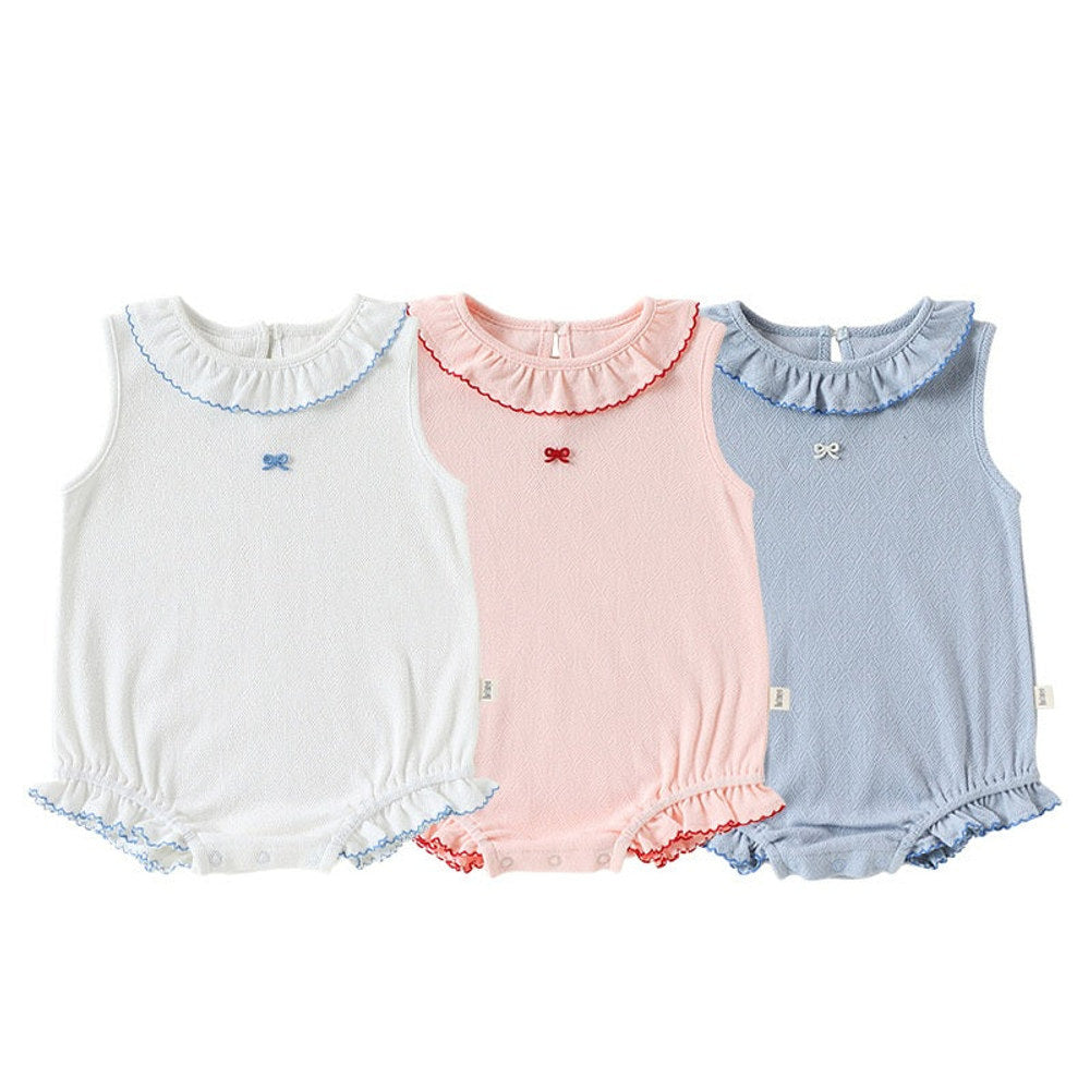 MyKids-USA® Baby Girls Sleeveless Butterfly-bow Pattern Bodysuit