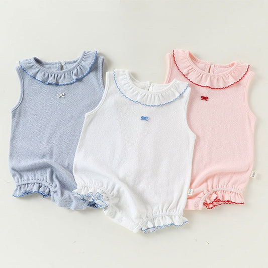 MyKids-USA® Baby Girls Sleeveless Butterfly-bow Pattern Bodysuit