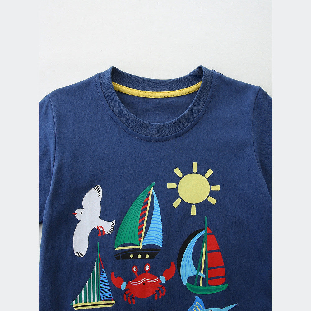 MyKids-USA® Baby Kids Casual Cartoon Pattern T-shirt Clothing Set for Boys