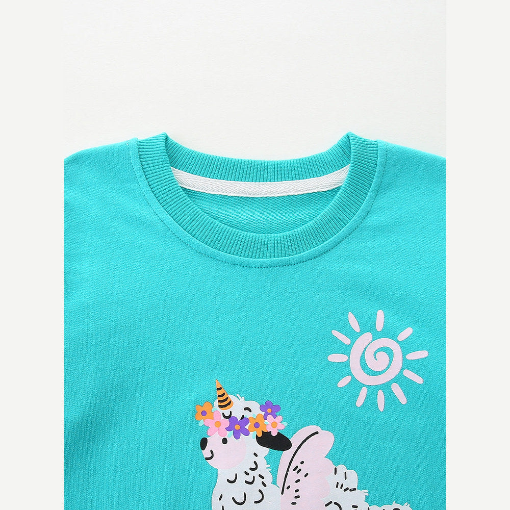 MyKids-USA® Animals Cartoon Pattern Long Sleeves Pullover for Stylish Girls
