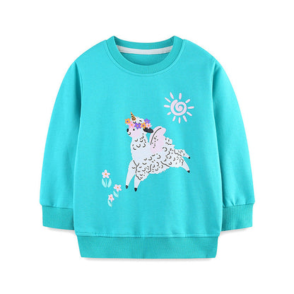 MyKids-USA® Animals Cartoon Pattern Long Sleeves Pullover for Stylish Girls