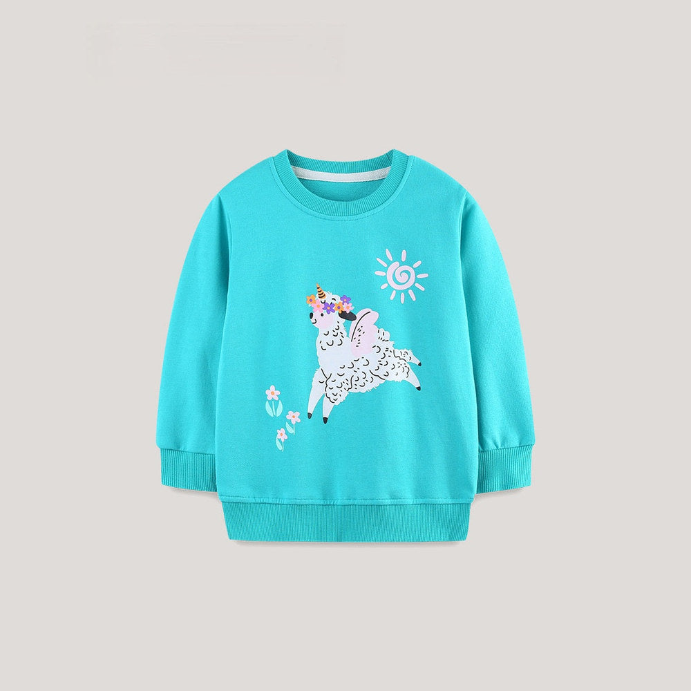 MyKids-USA® Animals Cartoon Pattern Long Sleeves Pullover for Stylish Girls