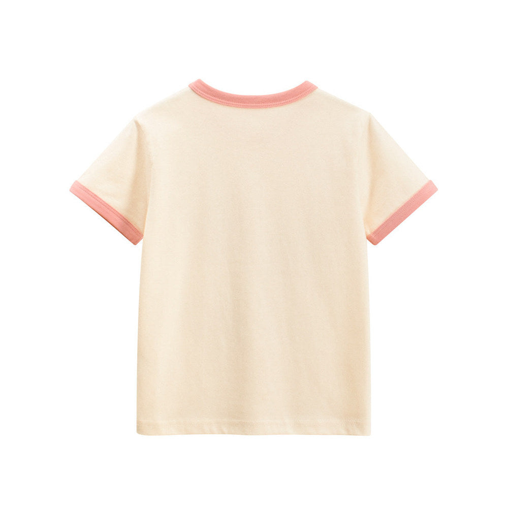 MyKids-USA® Girls’ Fruits Cartoon and Letters Pattern T-shirt in European and American Style