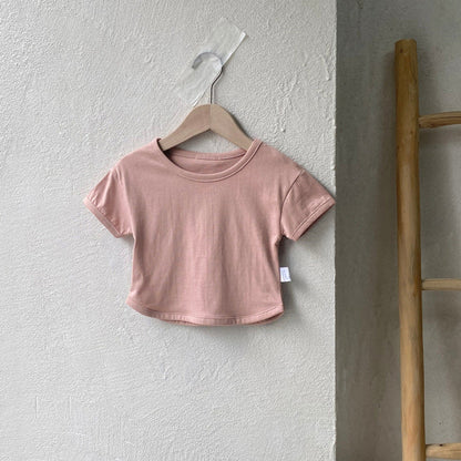 MyKids-USA® Baby Kids Solid Color T-shirt in European and American Style