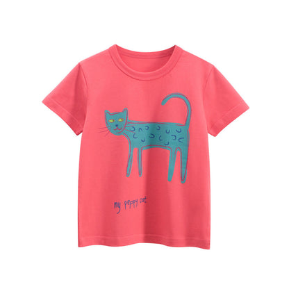 MyKids-USA® Girls’ Cartoon and Letters Pattern T-shirt in European and American Style