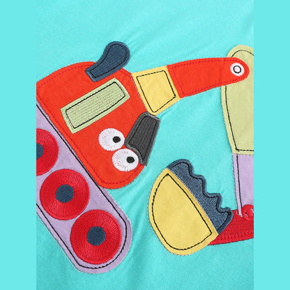 MyKids-USA® Baby Kids Boys Short Sleeves Cartoon Pattern T-shirt and Plaid Shorts Clothing Set
