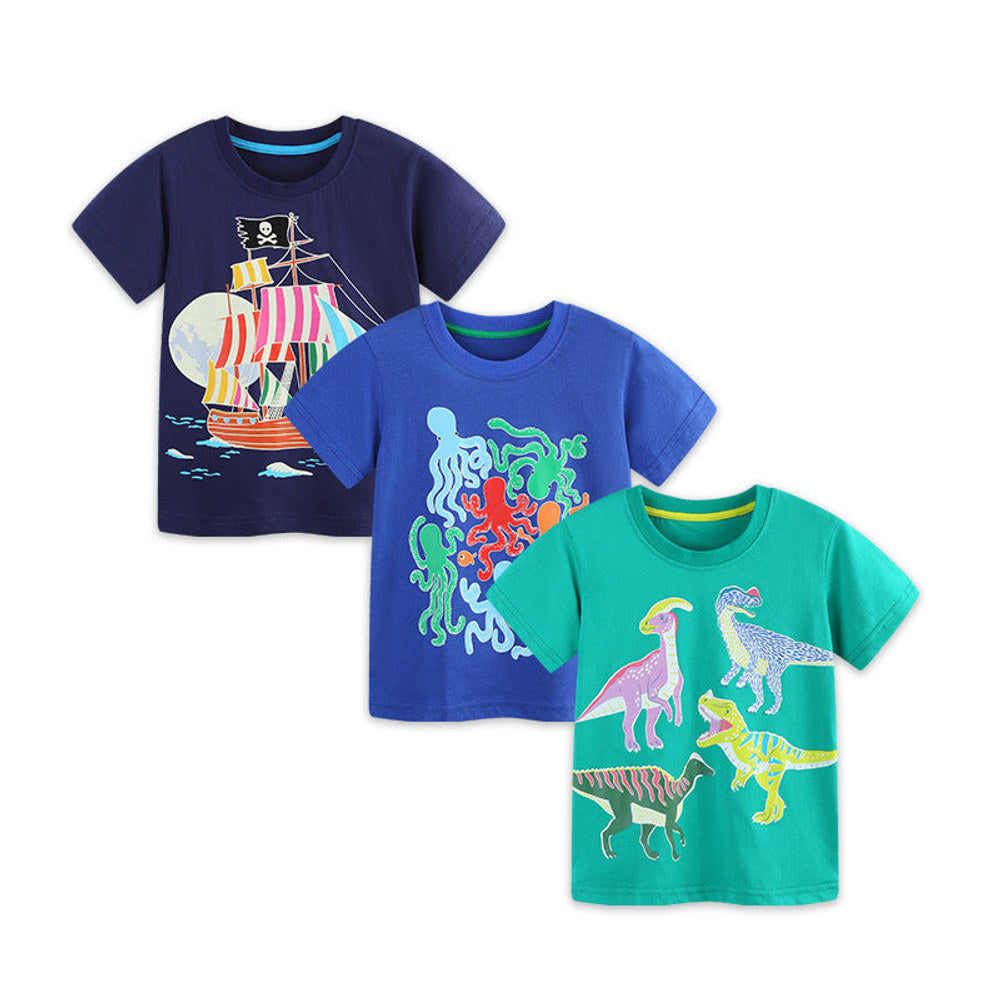 MyKids-USA® Baby Kids Casual Cartoon Pattern T-shirt Clothing Set for Boys