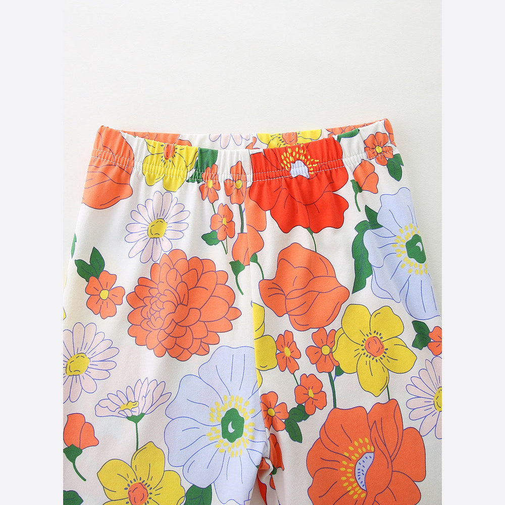 MyKids-USA® Baby Kids Floral Pattern Shorts Clothing Set for Girls