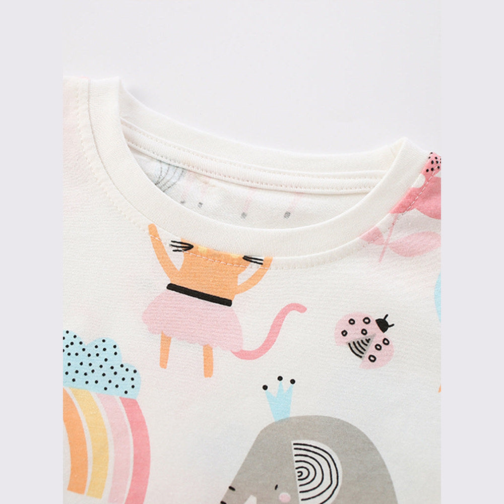 MyKids-USA® Baby Kids Girls Long Sleeves Cartoon Pattern Top and Pants Clothing Set
