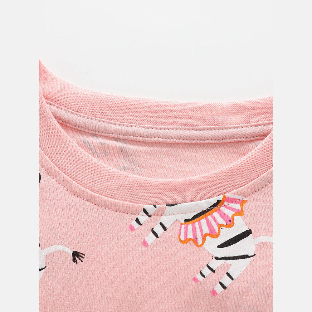 MyKids-USA® Baby Kids Girls Short Sleeves Animals Cartoon Pattern Top and Shorts Clothing Set