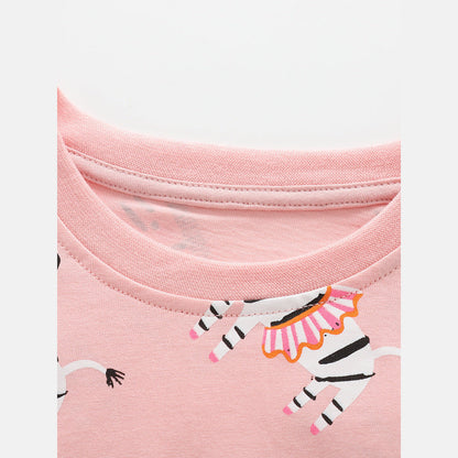 MyKids-USA® Baby Kids Girls Short Sleeves Animals Cartoon Pattern Top and Shorts Clothing Set