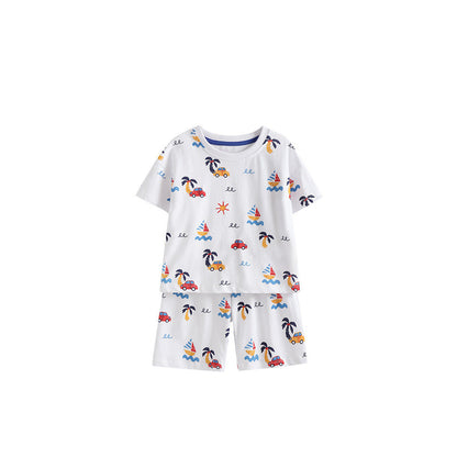 MyKids-USA® Baby Kids Boys Short Sleeves Cartoon Pattern T-shirt and Shorts Clothing Set
