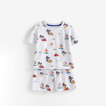 MyKids-USA® Baby Kids Boys Short Sleeves Cartoon Pattern T-shirt and Shorts Clothing Set