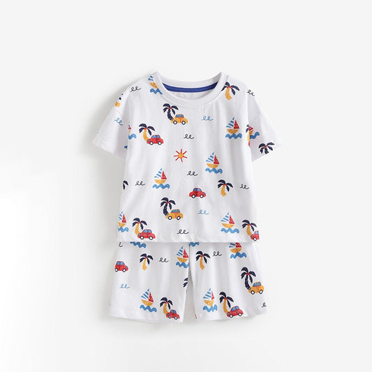 MyKids-USA® Baby Kids Boys Short Sleeves Cartoon Pattern T-shirt and Shorts Clothing Set