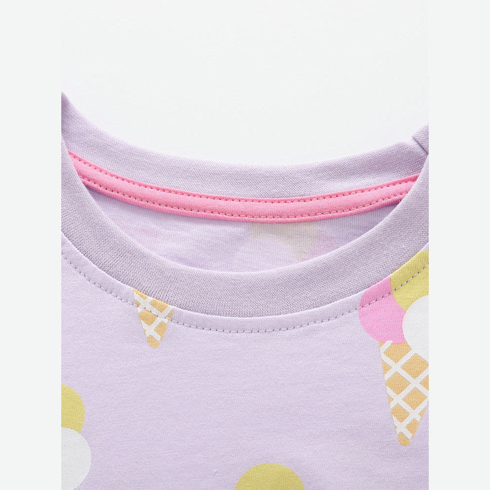 MyKids-USA® Baby Kids Girls Short Sleeves Ice-Cream Pattern Top and Shorts Clothing Set