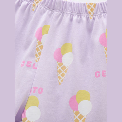 MyKids-USA® Baby Kids Girls Short Sleeves Ice-Cream Pattern Top and Shorts Clothing Set