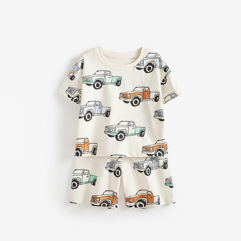 MyKids-USA® Baby Kids Boys Short Sleeves Cartoon Pattern T-shirt and Shorts Clothing Set