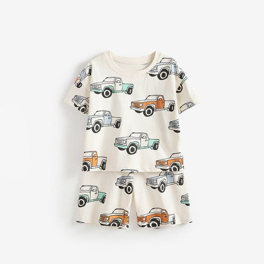 MyKids-USA® Baby Kids Boys Short Sleeves Cartoon Pattern T-shirt and Shorts Clothing Set