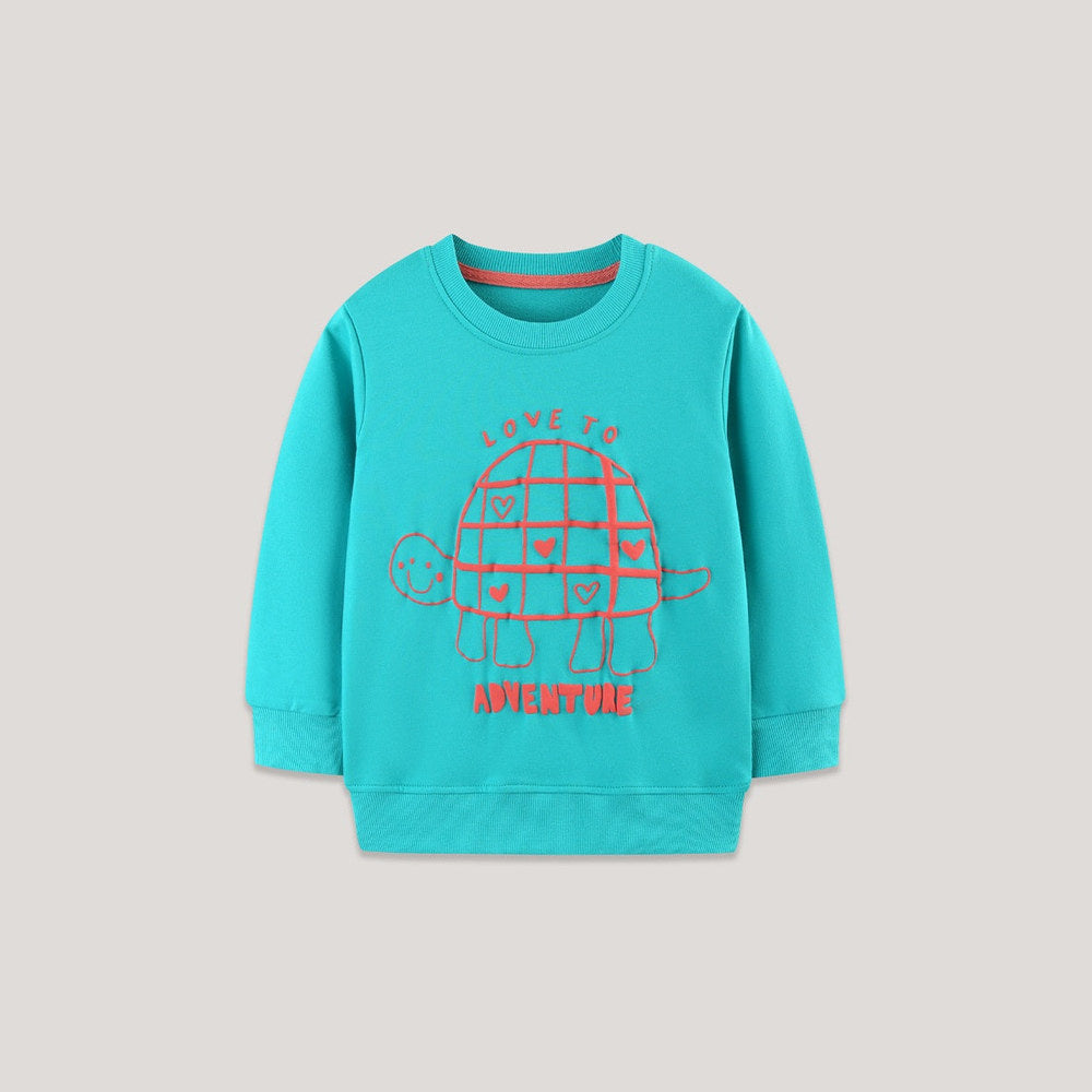 MyKids-USA® Animals Cartoon Pattern Long Sleeves Pullover for Stylish Girls