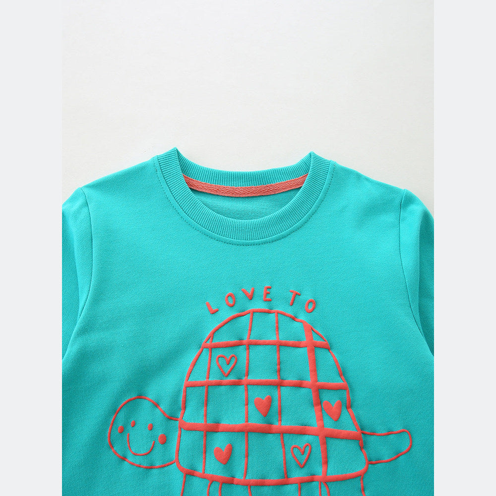 MyKids-USA® Animals Cartoon Pattern Long Sleeves Pullover for Stylish Girls