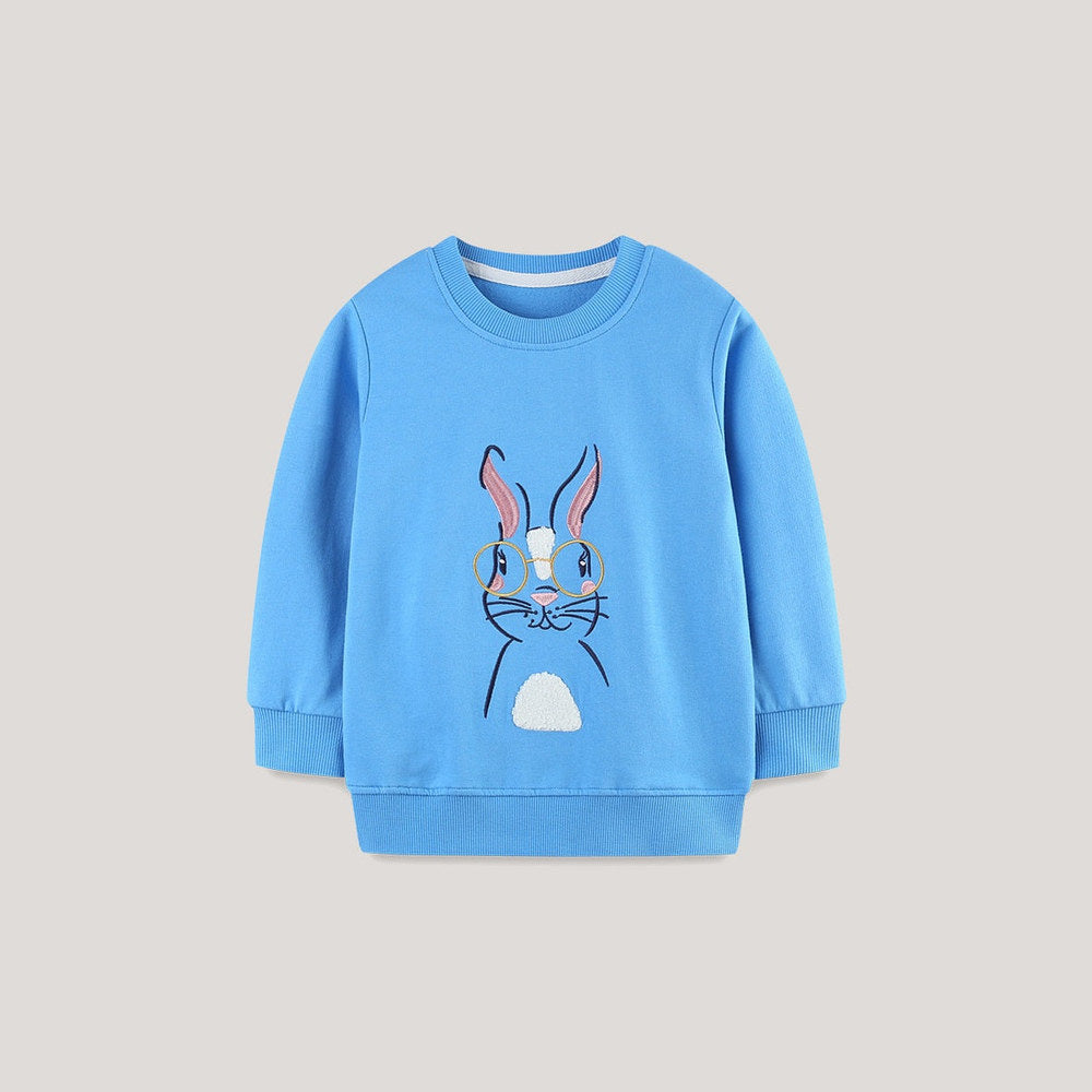 MyKids-USA® Animals Cartoon Pattern Long Sleeves Pullover for Stylish Girls