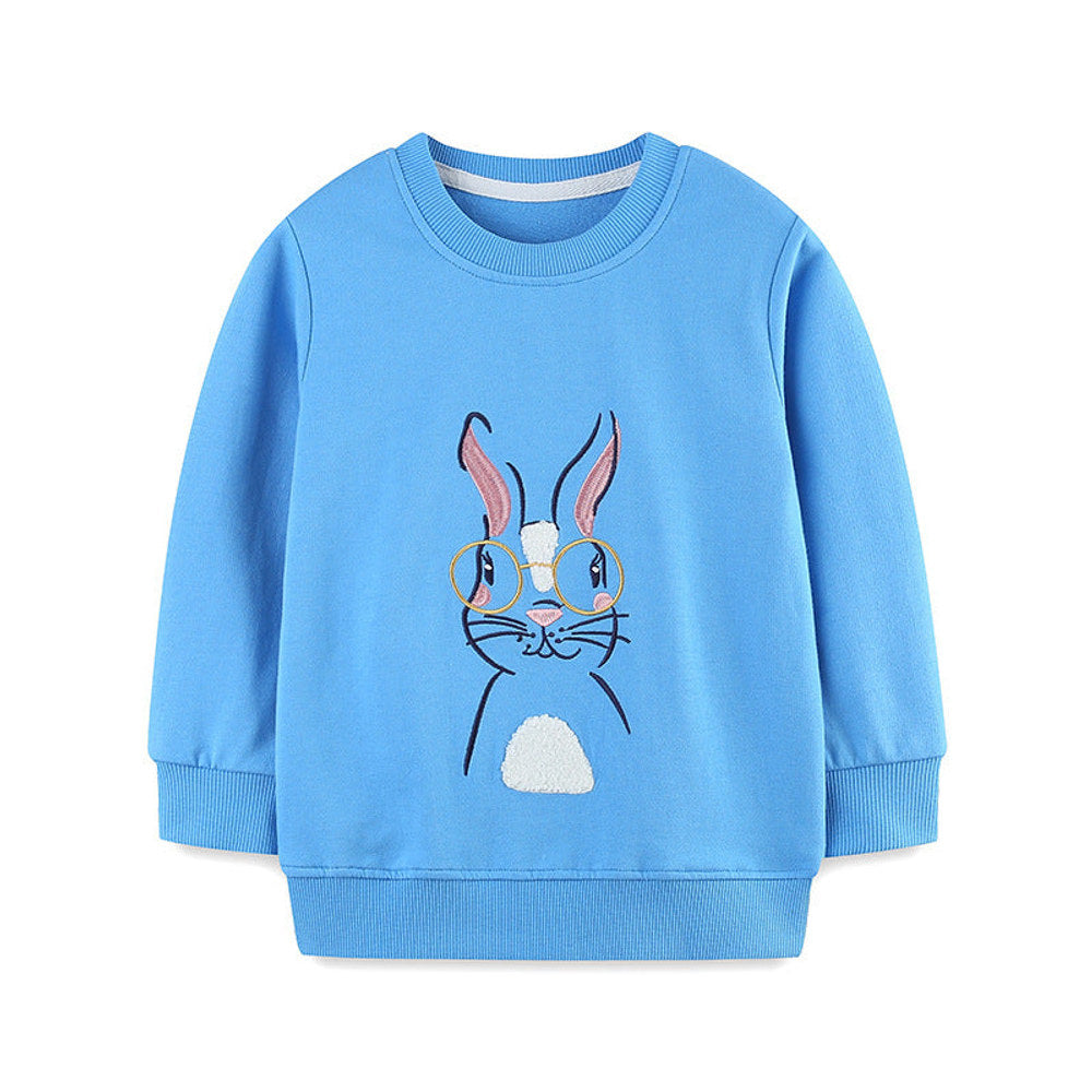 MyKids-USA® Animals Cartoon Pattern Long Sleeves Pullover for Stylish Girls