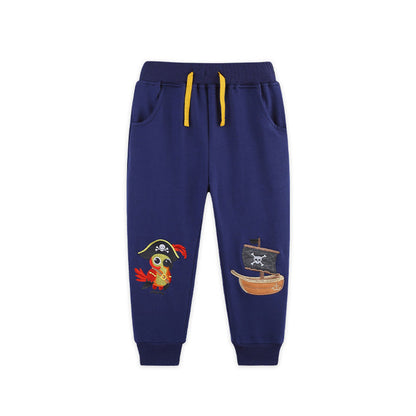 MyKids-USA® Baby Kids Boys Cartoon Embroidered Pants