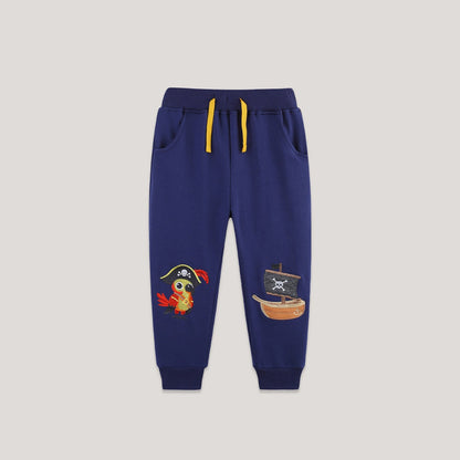 MyKids-USA® Baby Kids Boys Cartoon Embroidered Pants
