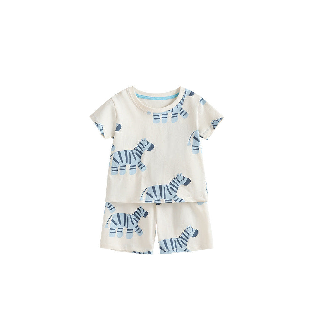MyKids-USA® Baby Kids Boys Short Sleeves Cartoon Pattern T-shirt and Shorts Clothing Set