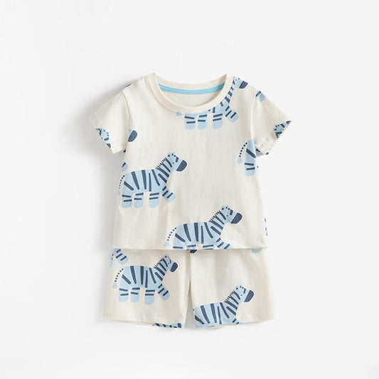 MyKids-USA® Baby Kids Boys Short Sleeves Cartoon Pattern T-shirt and Shorts Clothing Set