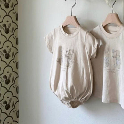 MyKids-USA® Baby Short Sleeves Cartoon Bodysuit
