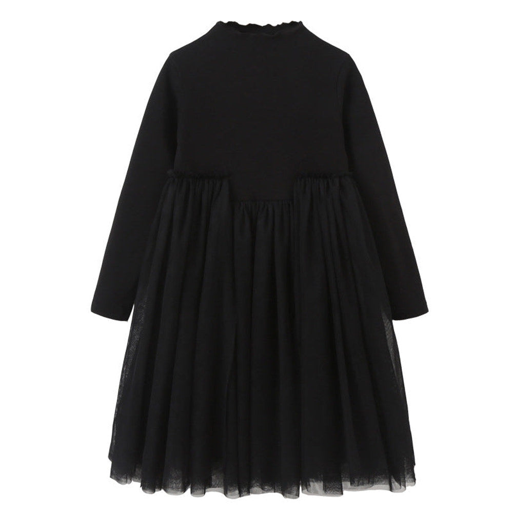 MyKids-USA® Long Sleeves Patchwork Design Plain Dress for Stylish Girls