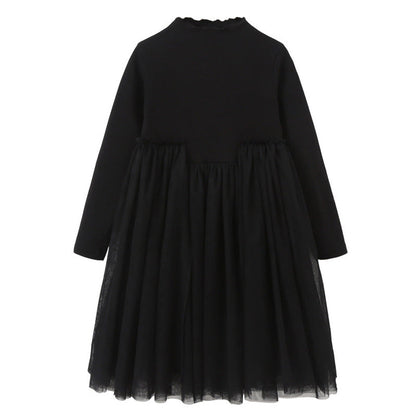 MyKids-USA® Long Sleeves Patchwork Design Plain Dress for Stylish Girls