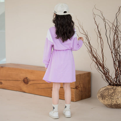 MyKids-USA® Long Sleeves Letters Pattern Sporty Dress for Stylish Girls
