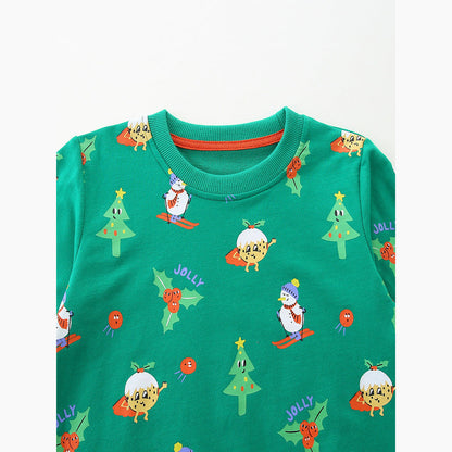 MyKids-USA® Christmas Cartoon Pattern Long Sleeves Pullover for Boys