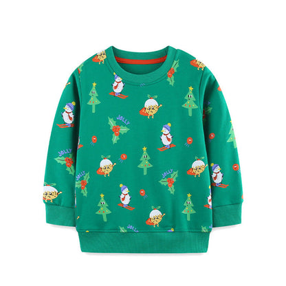 MyKids-USA® Christmas Cartoon Pattern Long Sleeves Pullover for Boys