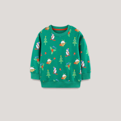 MyKids-USA® Christmas Cartoon Pattern Long Sleeves Pullover for Boys