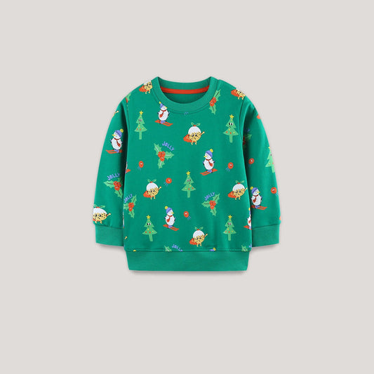MyKids-USA® Christmas Cartoon Pattern Long Sleeves Pullover for Boys