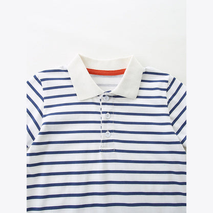 MyKids-USA® Baby Kids Boys Short Sleeves Striped Pattern Polo Shirt and Shorts Clothing Set